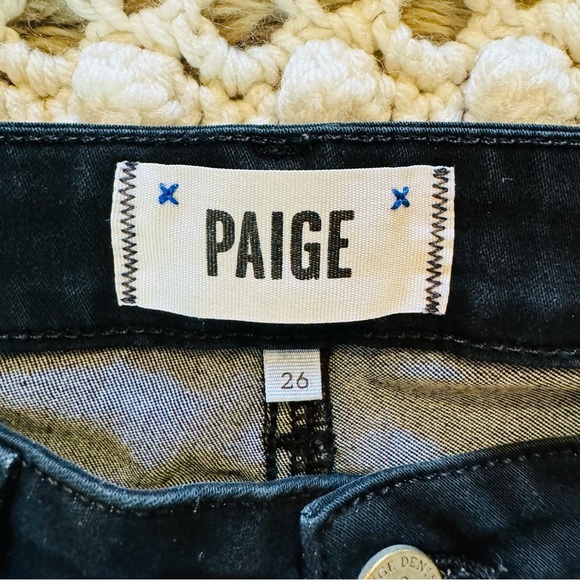 Paige Indio Zip Ultra Slim Skinny Black Jeans size 26 - Picture 6 of 10